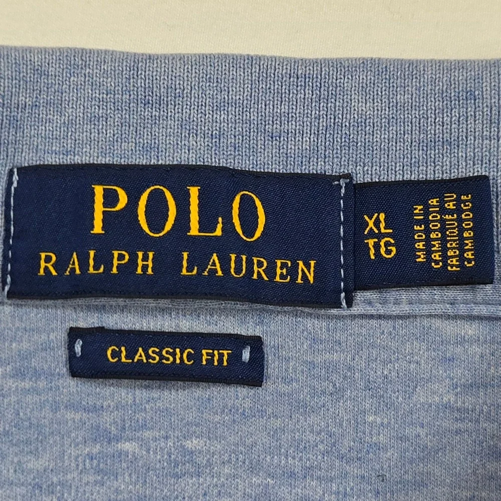 Polo Ralph Lauren Men XL Classic Fit Blue Cotton Polo Shirt Pony Logo